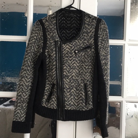 rag & bone Sweaters - rag & bone wool/leather sweater
